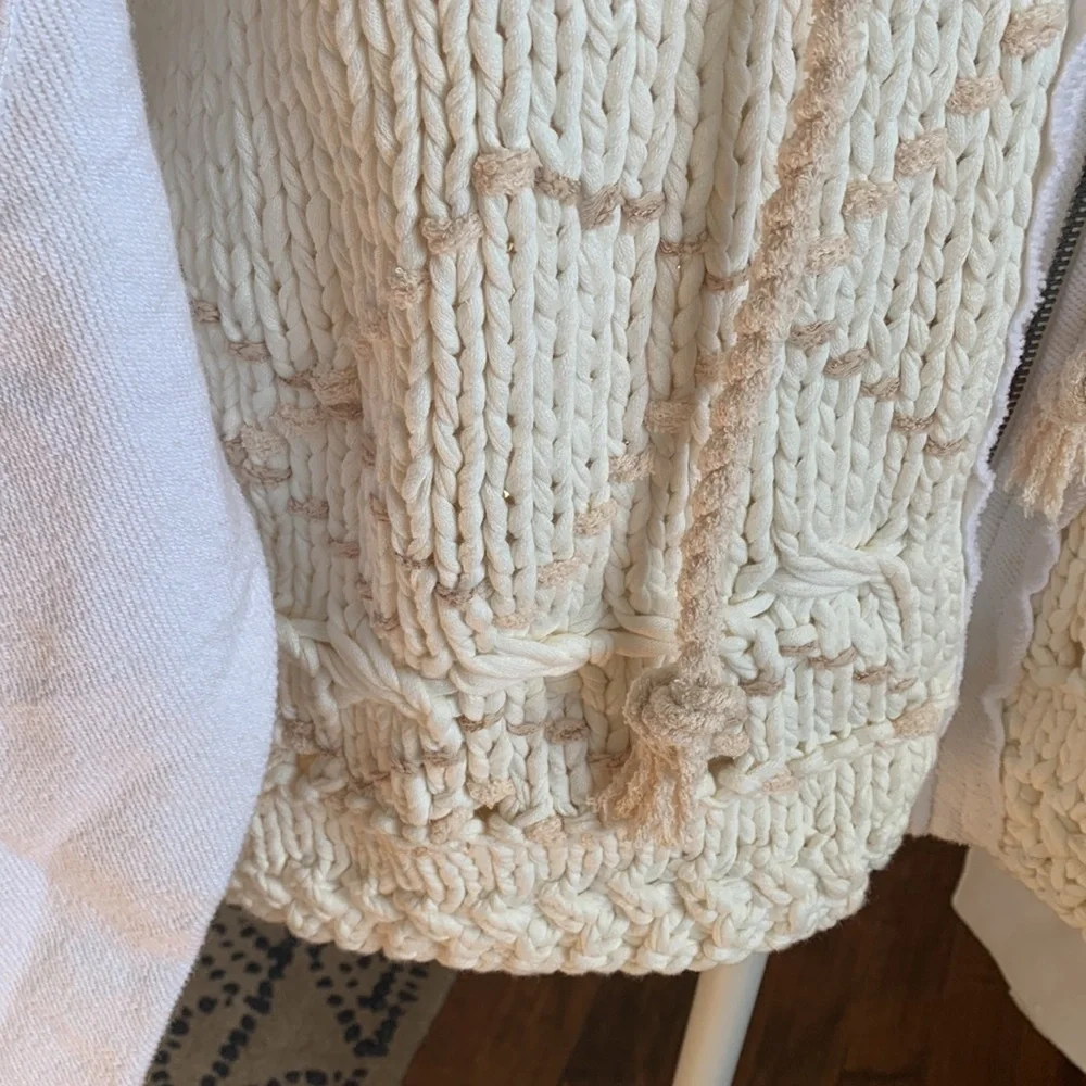 Free people cozy knit mixed media sweater. NWOT. Retail 398‎